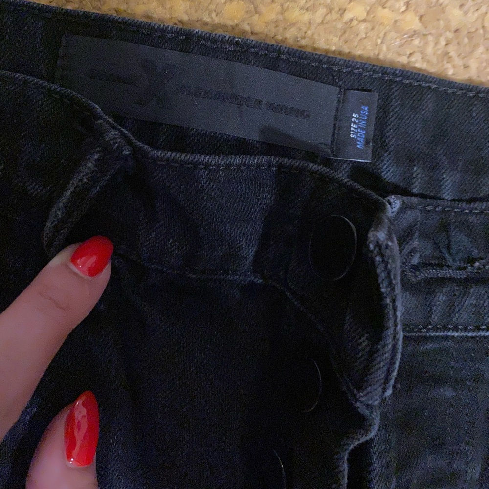 Alexander wang high waisted black straight leg jeans